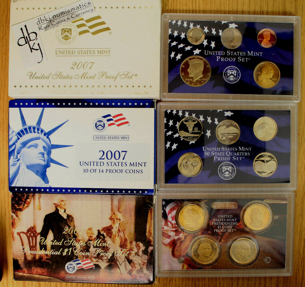 2007 S Clad Proof Set - US Mint - 14 Coins - OGP