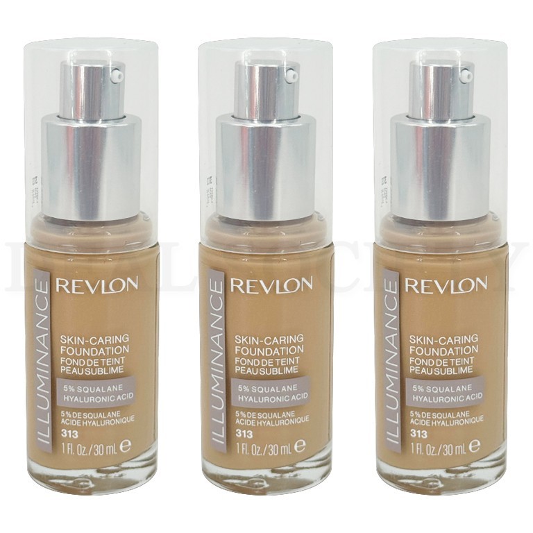 Revlon Illuminance Skin-Caring Foundation 313 Light Tan 1oz Lot of 3