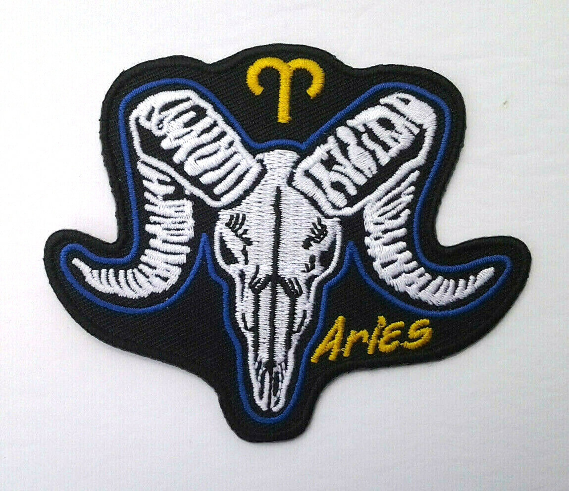 ARIES EMBROIDERED ZODIAC (3-5/8") BIKER PATCH P5479 E