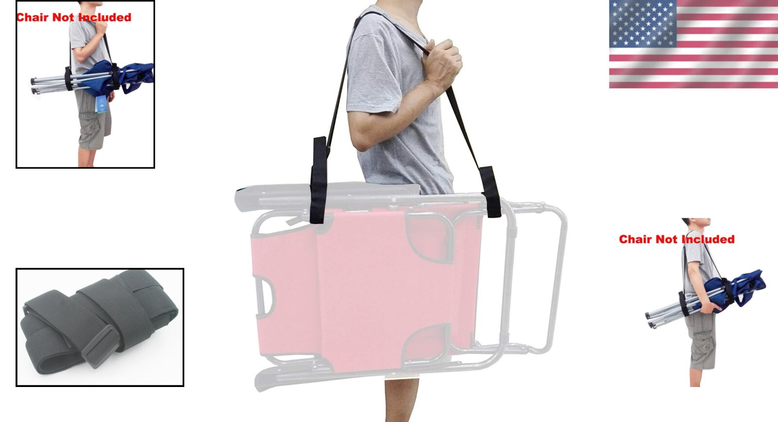Versatile Chair Carry Strap for Beach and Foldable Chairs - Easy Use - 1 Count