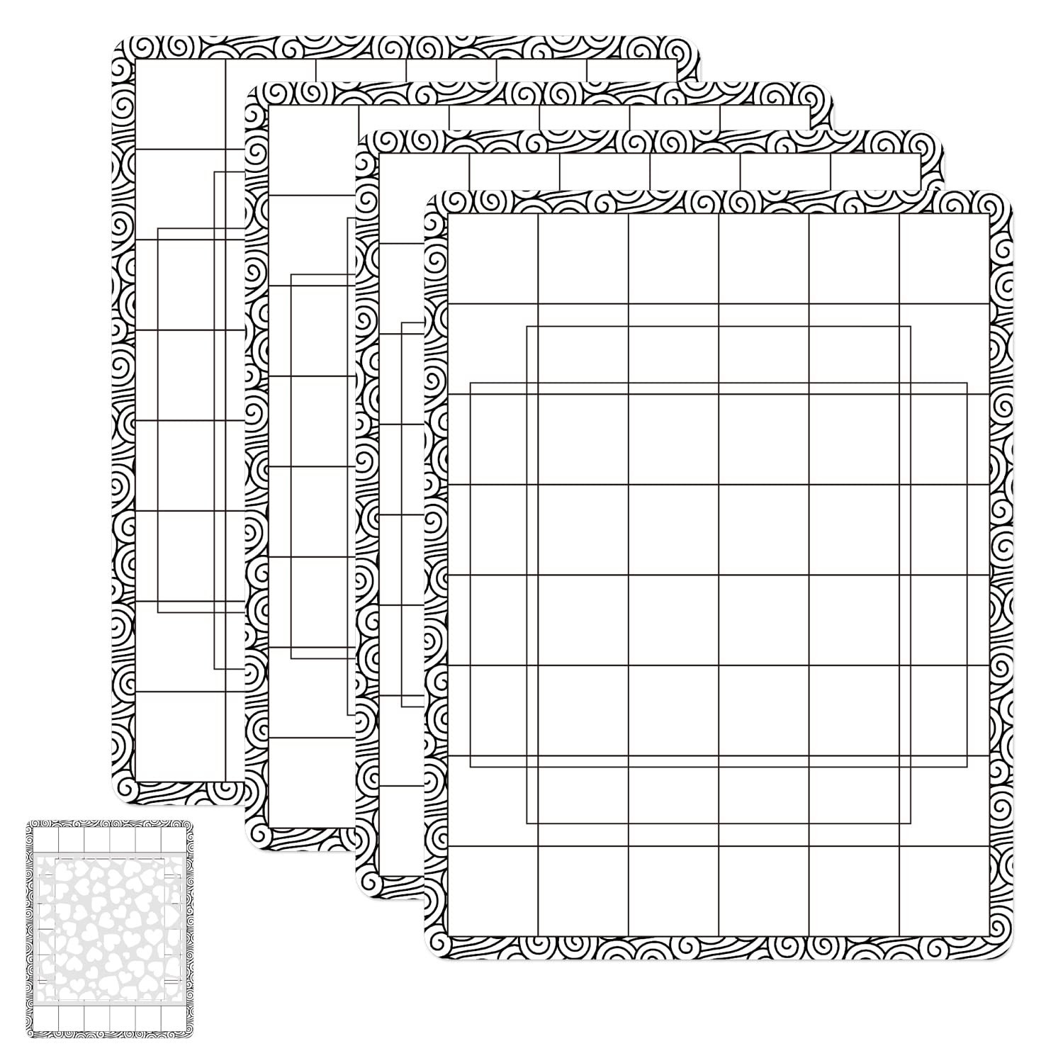 BAOFALI 4PCS 6.5X 8.5inch Stick and Stamp Mat, Low Stcik Mat Multi-Use Low Ta...
