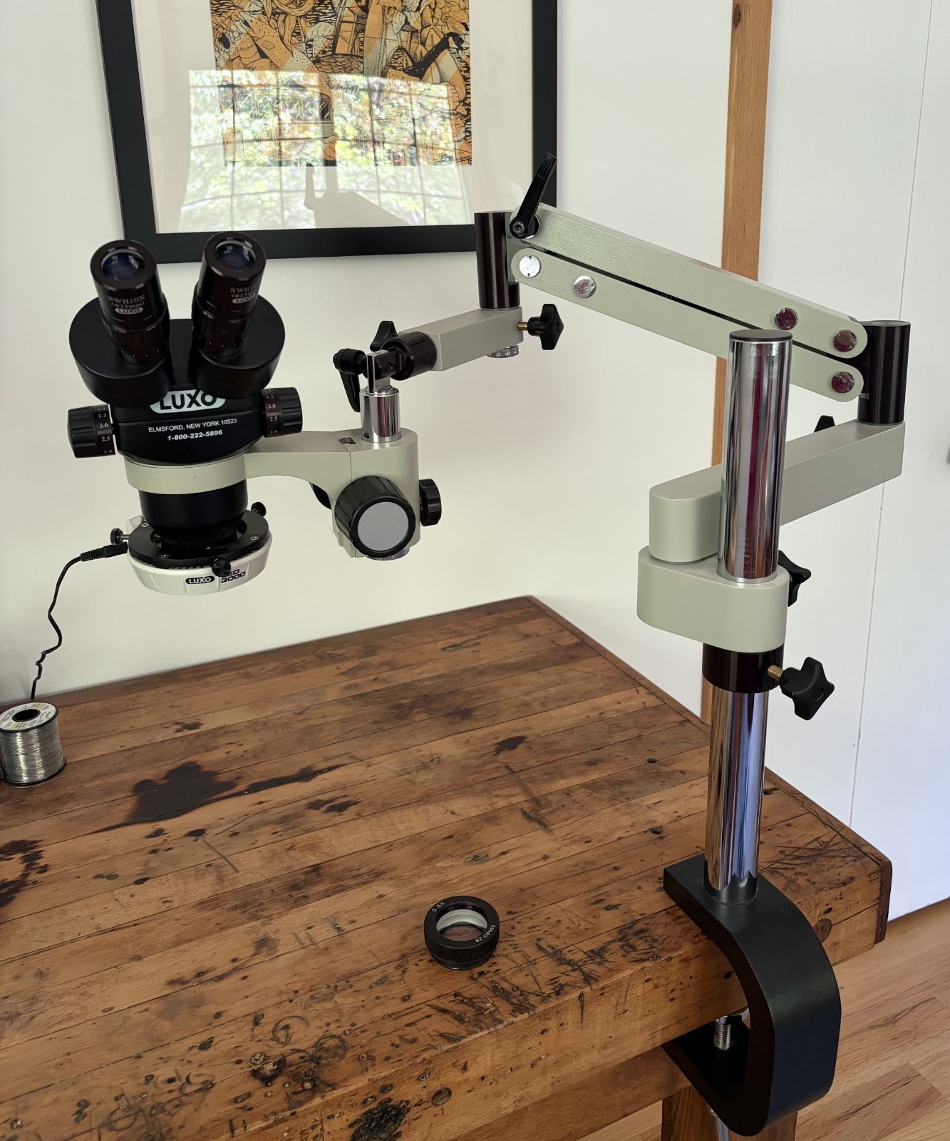 Luxo 273 Binocular ESD-safe Microscope With Articulating Arm - for manufacturing