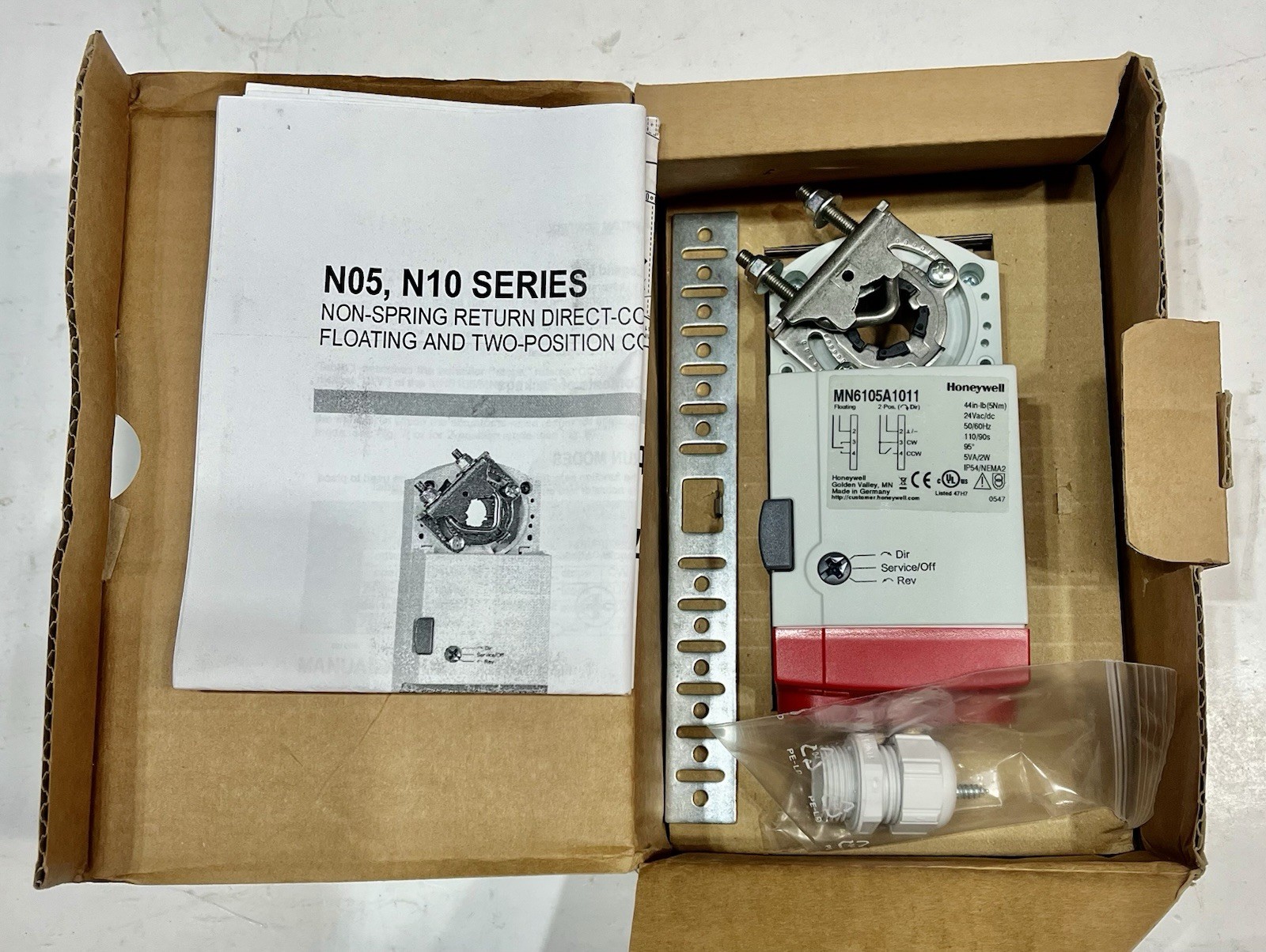 Honeywell MN6105A1201 Damper Actuator 24V Floating 2-Pos Control w/Switches New