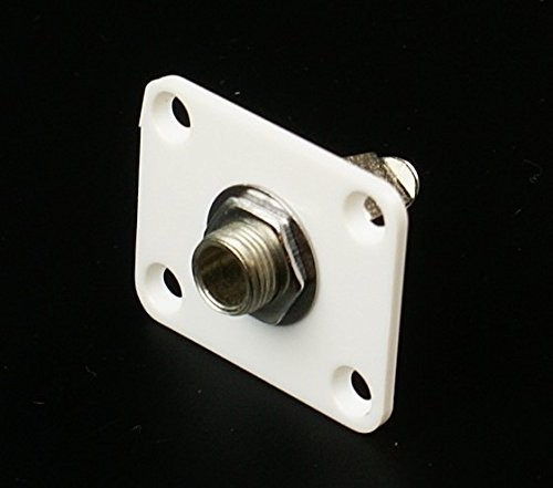 Plastic Plate Guitar Output Jack Socket,Square/White