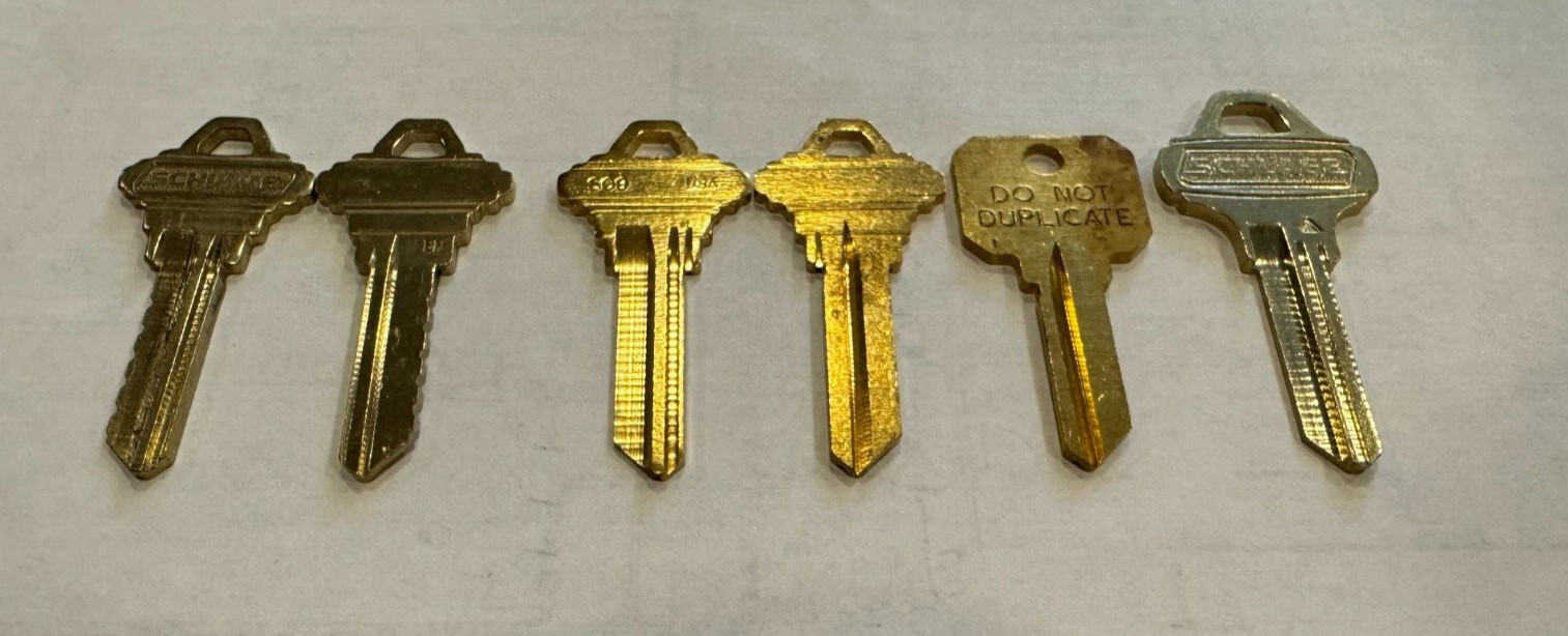 Schlage Key Blanks - C,E,CE,EF,F,FG,G,H,J,K,C123,C145