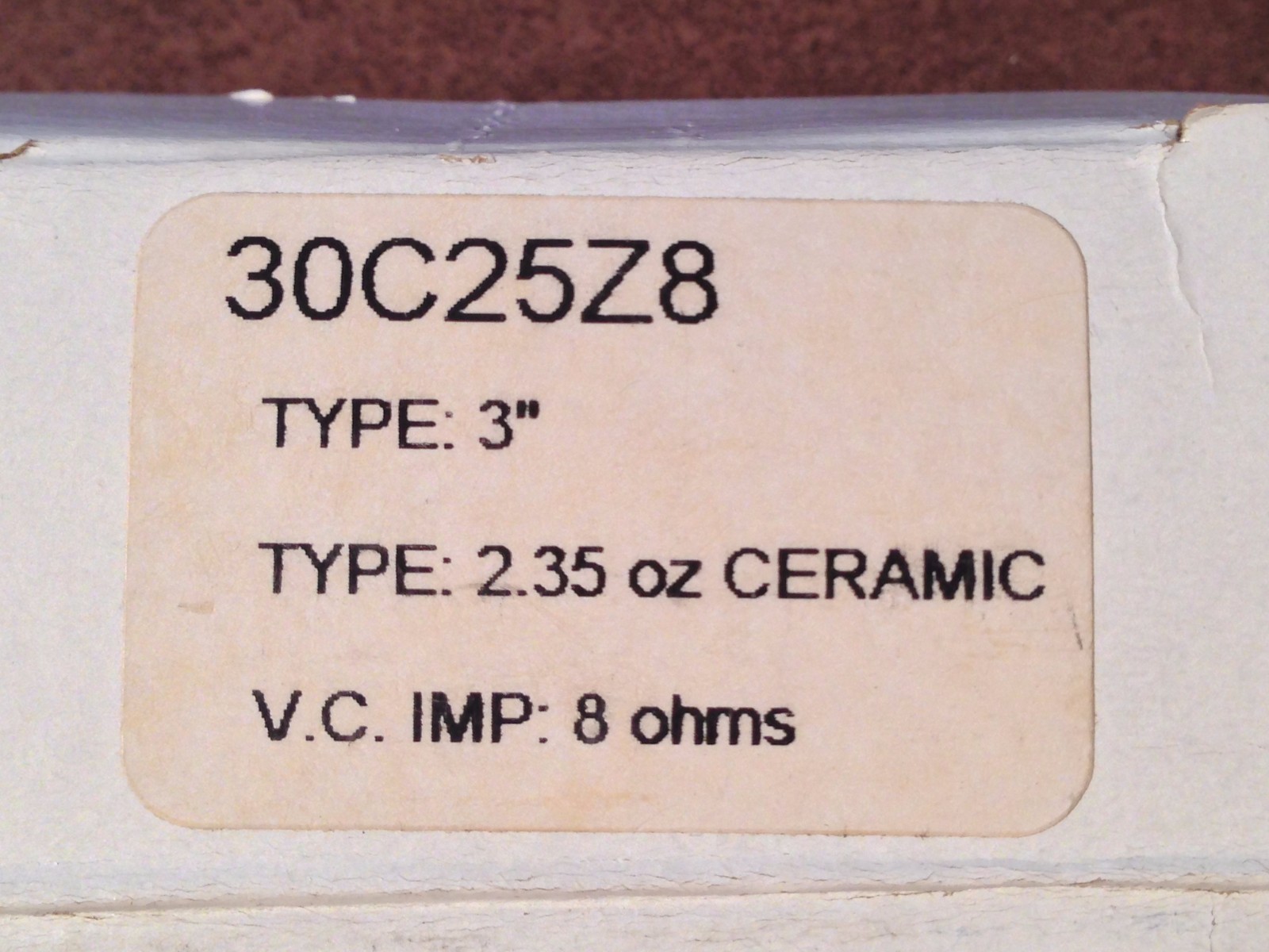 Quam 3" speaker, 30C25Z8 8 ohms