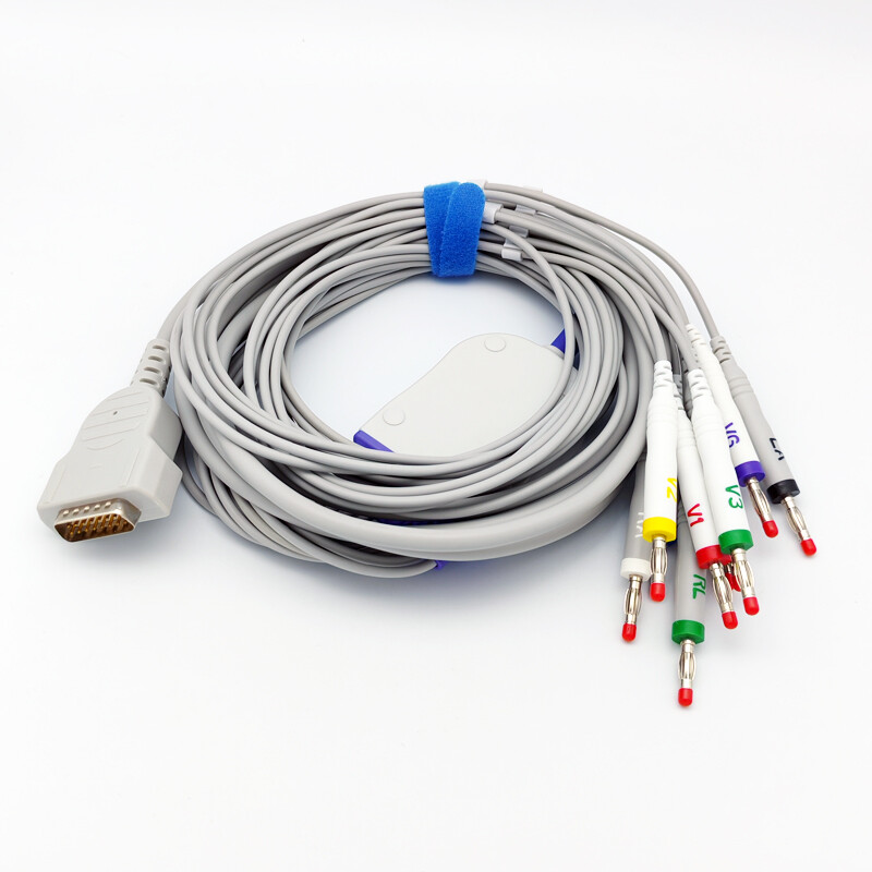 15pin ECG EKG 10Leads Cable Leadwire for GE Marquette MAC Series Patient Monitor