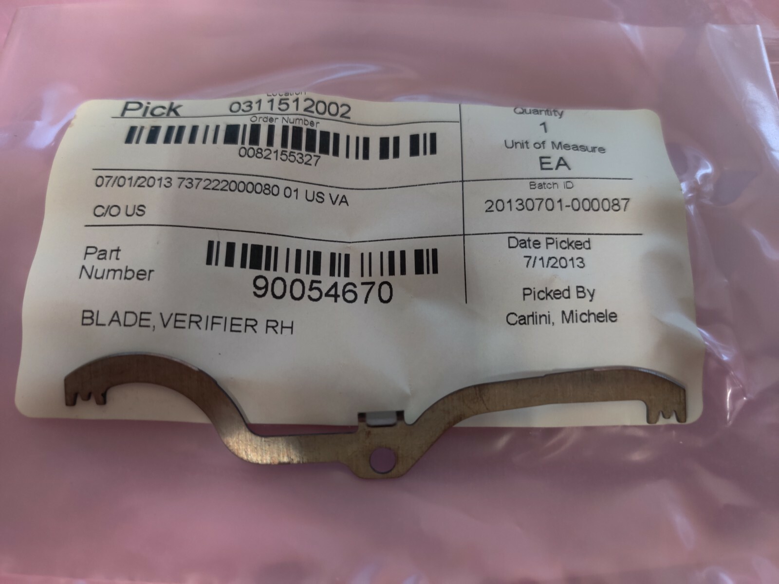 Universal Instruments Blade Verifier RH 90054670