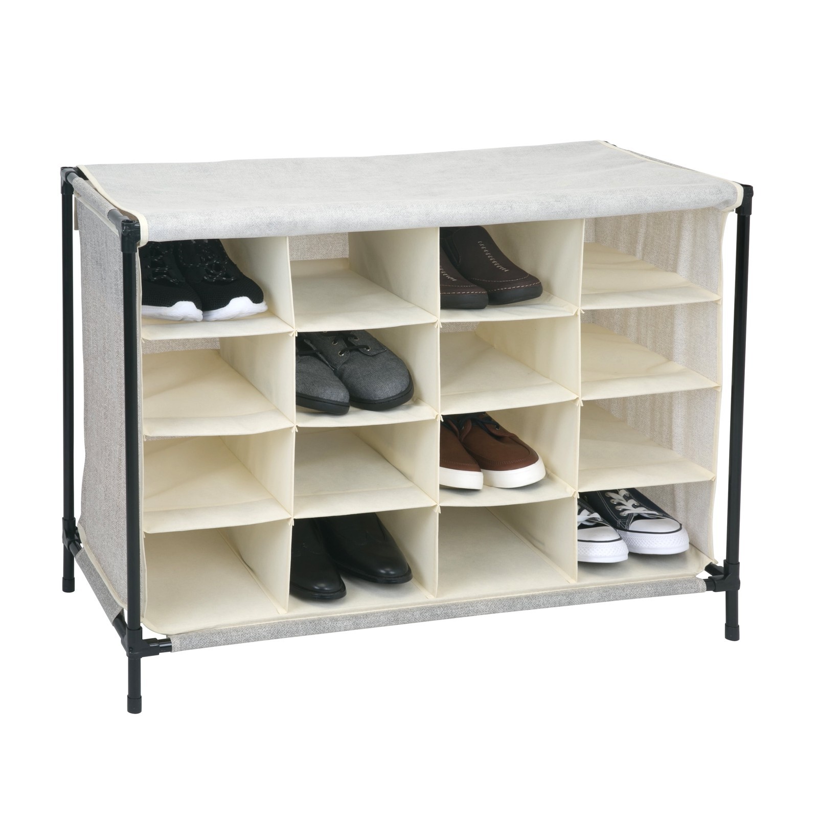 4-Tier 16 Pairs Shoe Organizer Shoe Storage Rack Contemporary Entryway New