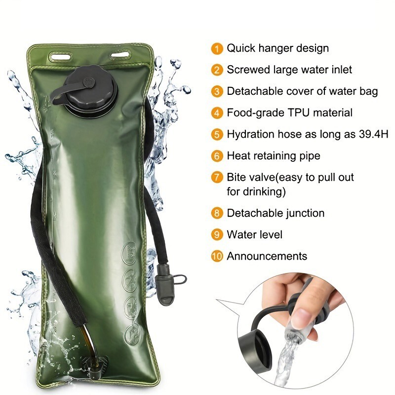 Hydration Backpack 3L Water Bladder Bag Lightweight Pack Cycling Camping Hiking