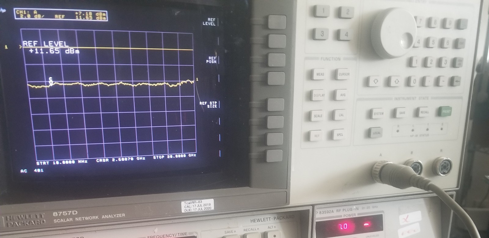 HP 8757D Scalar Network Analyzer TESTED Amplitude vs Freq plots to 50 GHz REFURB