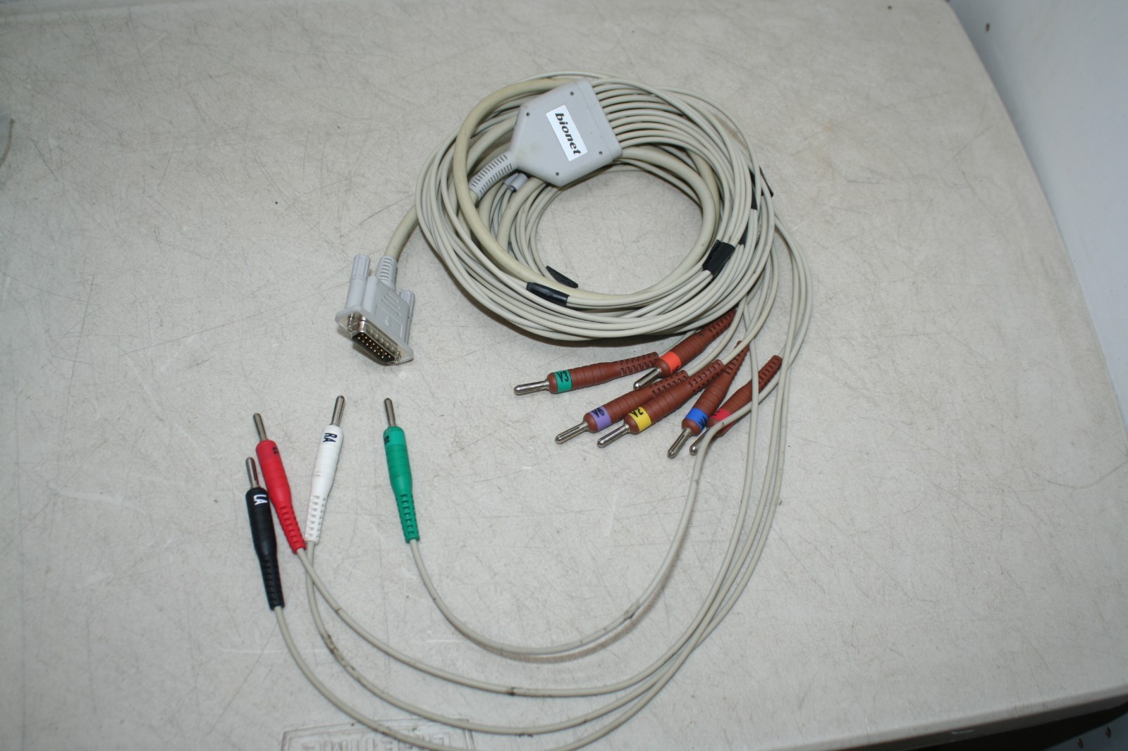 Bionet CardioTech 15 pin 10 Leads Banana EKG Cable