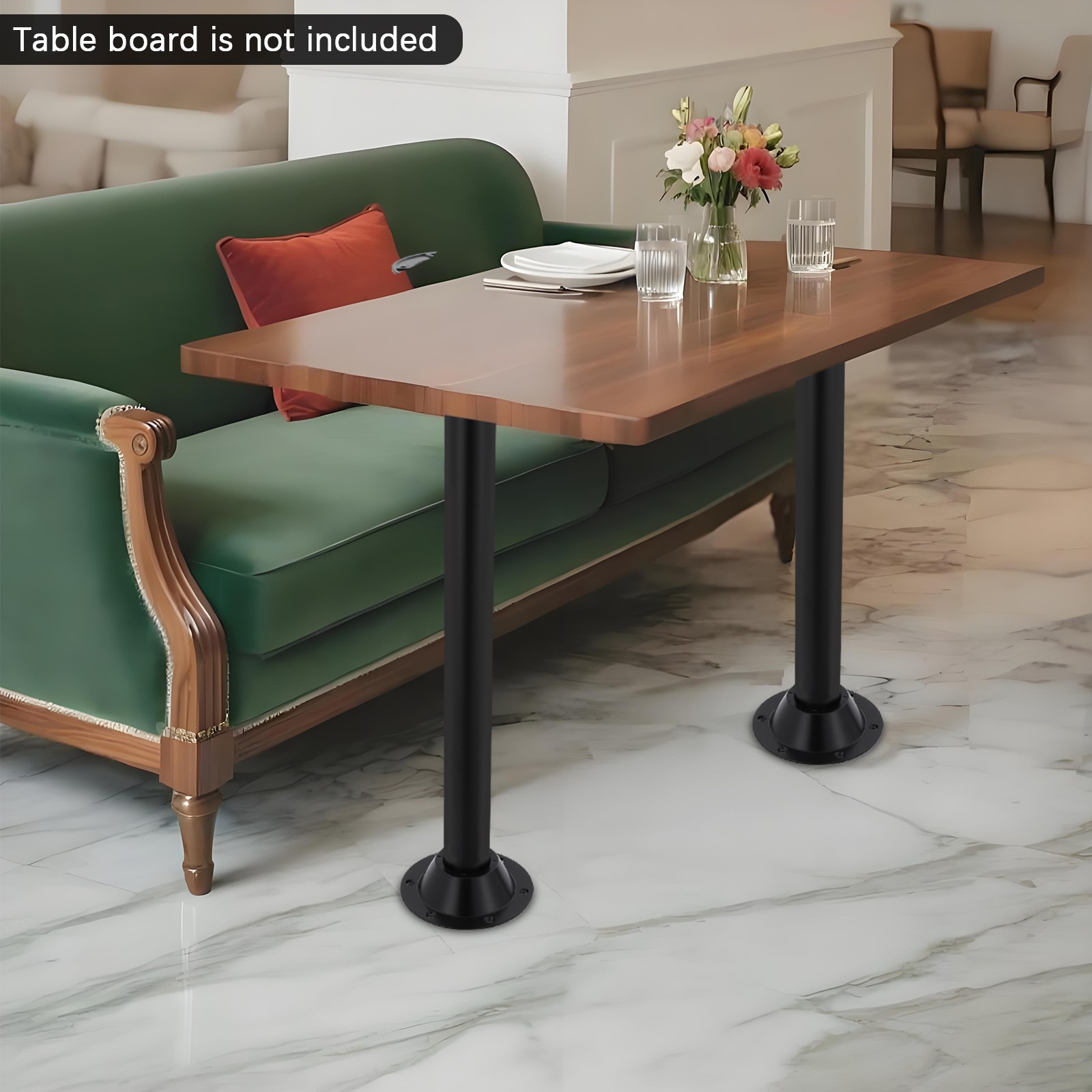 2x Compact RV Table Leg Table Leg Pre-drilled Mounting Base Camper 68.5cm/27"