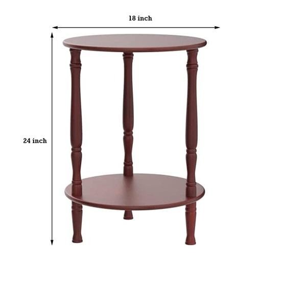Round Side Table 60.96cm, Two Tier End Tables for Small Spaces
