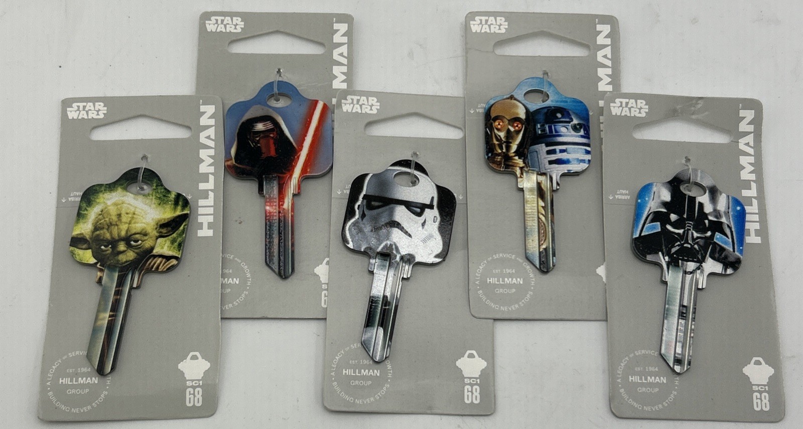 Lot of 5 Hillman Star Wars Variety Pack Blank Uncut SC1/68 House Keys Yoda Vader