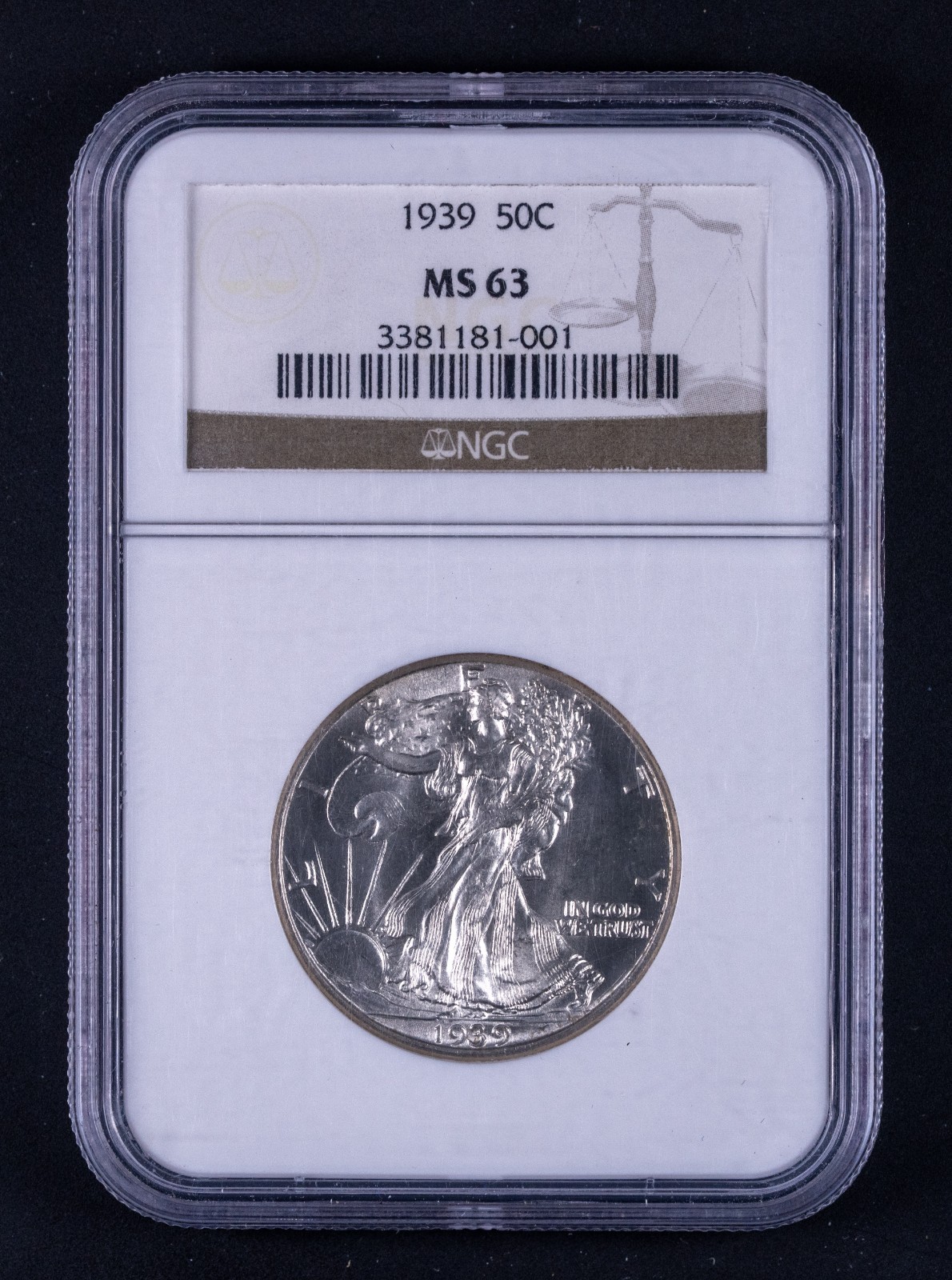 1939 Walking Liberty Half Dollar Dollar 50c NGC MS63 WB001