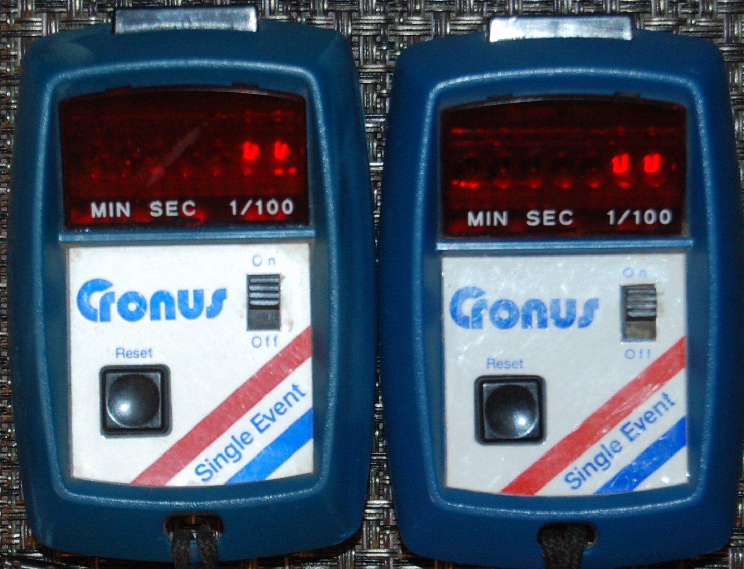 2 Cronu Single Event Stop Watches (Tested Works)