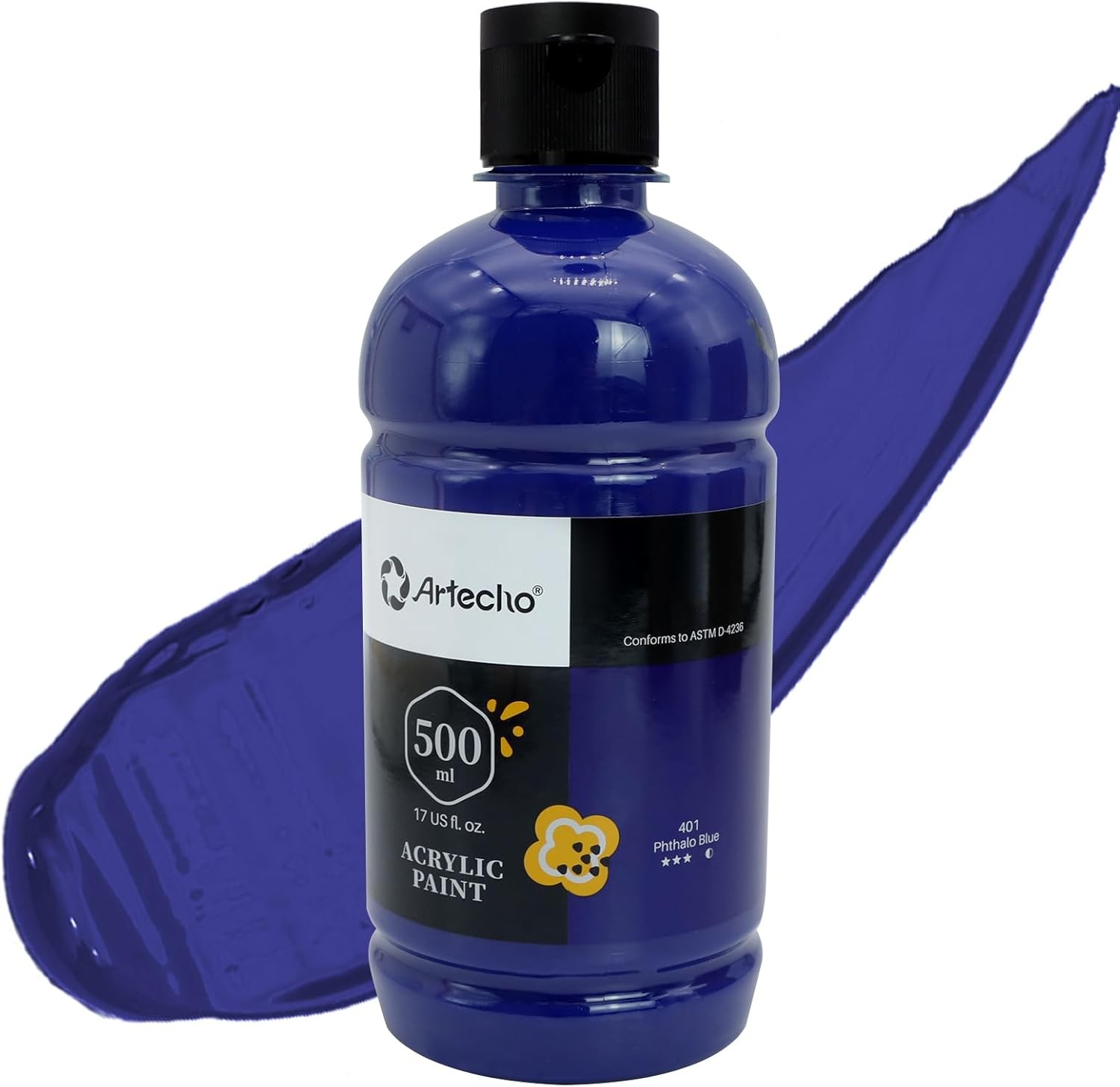 Artecho Phthalo Blue Acrylic Paint Large 17 Fl Oz (Pack of 1),
