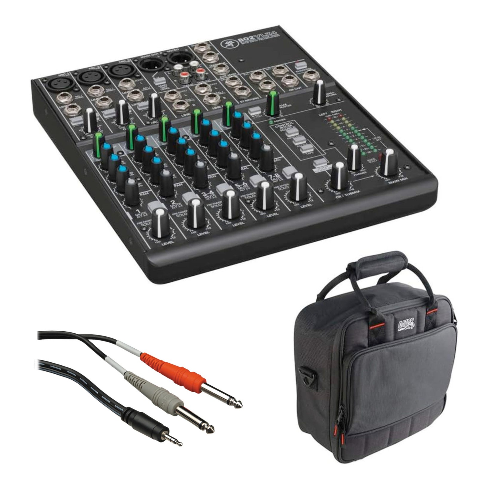 Mackie 802VLZ4 with Gator G-MIXERBAG-1212 and Cable