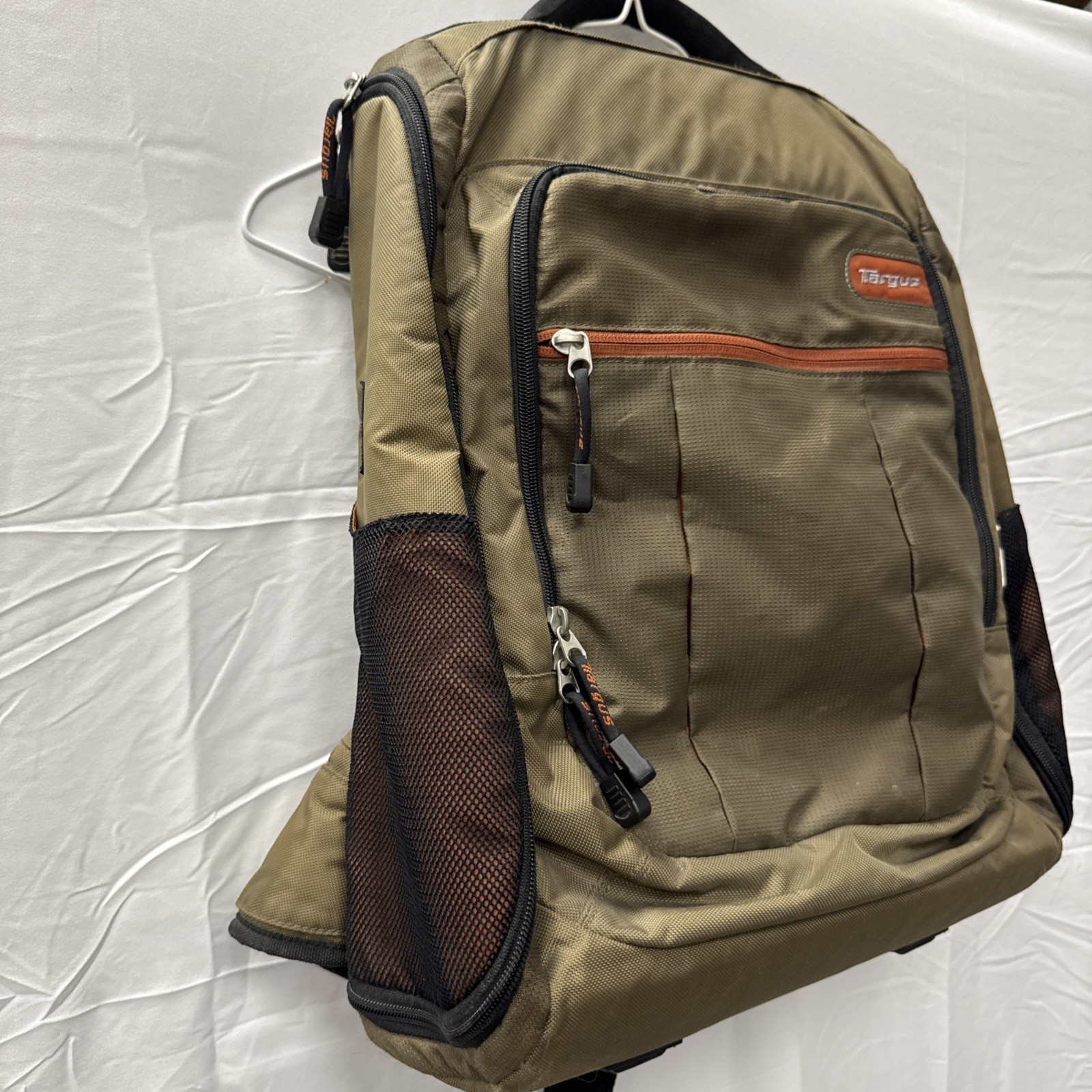 Targus Laptop Backpack Olive Green Water Resistant Multiple Pockets