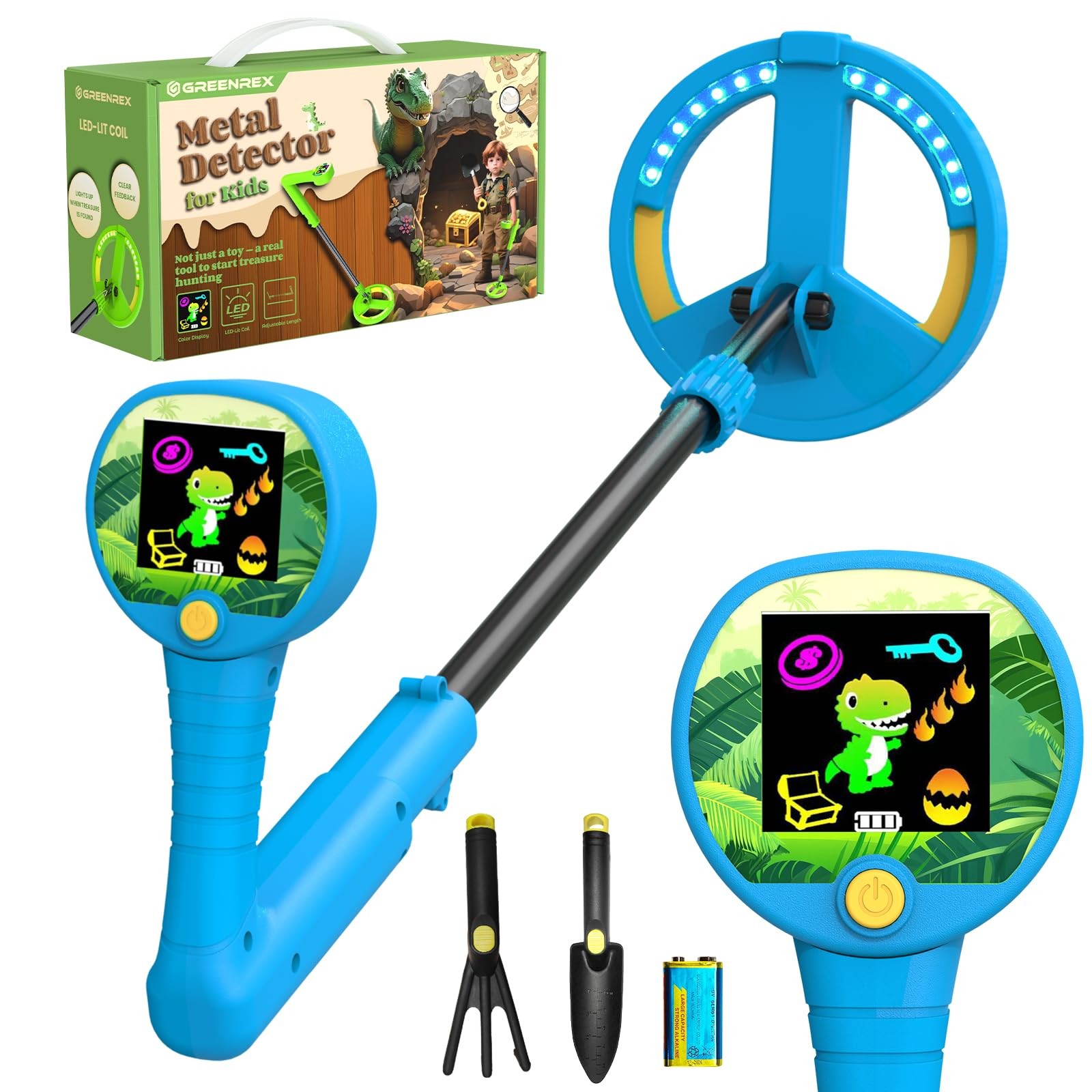 Metal Detector for Kids, Intuitive Color LCD Kids Kit Blue