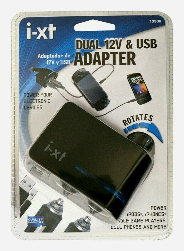 Custom Acc Car Goxt i-xt DUAL 12 V & USB ADAPTER Phone Ipod Players Device 10908