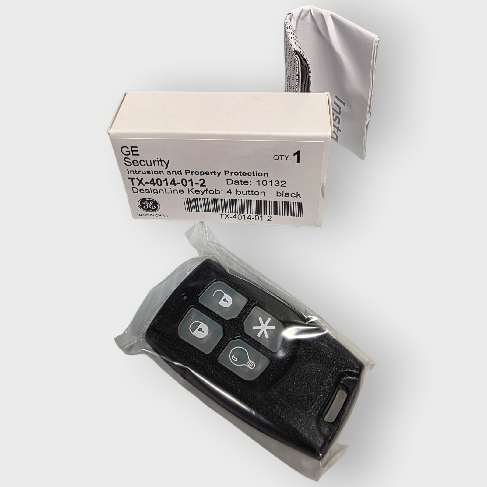 Interlogix TX-4014-01-2 DesignLine 4-Button Keyfob, Black NEW FREE SHIPPING
