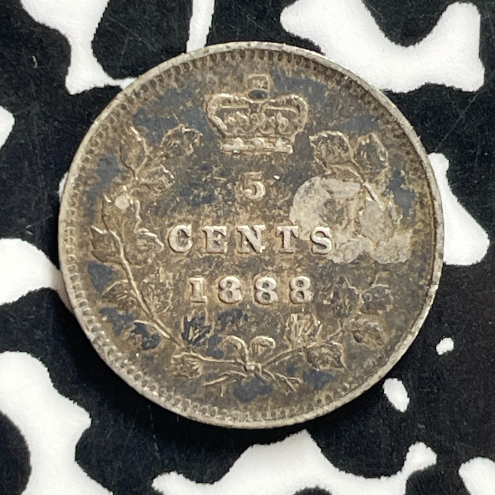 1888 Canada 5 Cents Lot#C2577 Silver! Nice!