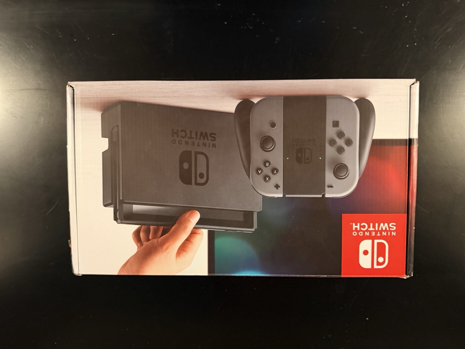 Nintendo Switch Bundle Gray Joy-Cons Dock HDMI AC Adapter Mario Case READ DISC