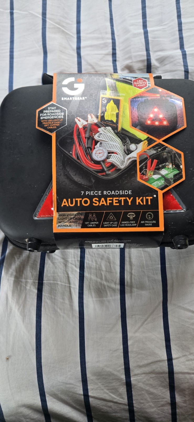 Smartgear Emergency Kit 7 Piece Roadside STG-6670-KB w/ Jumper Cables Headlamp