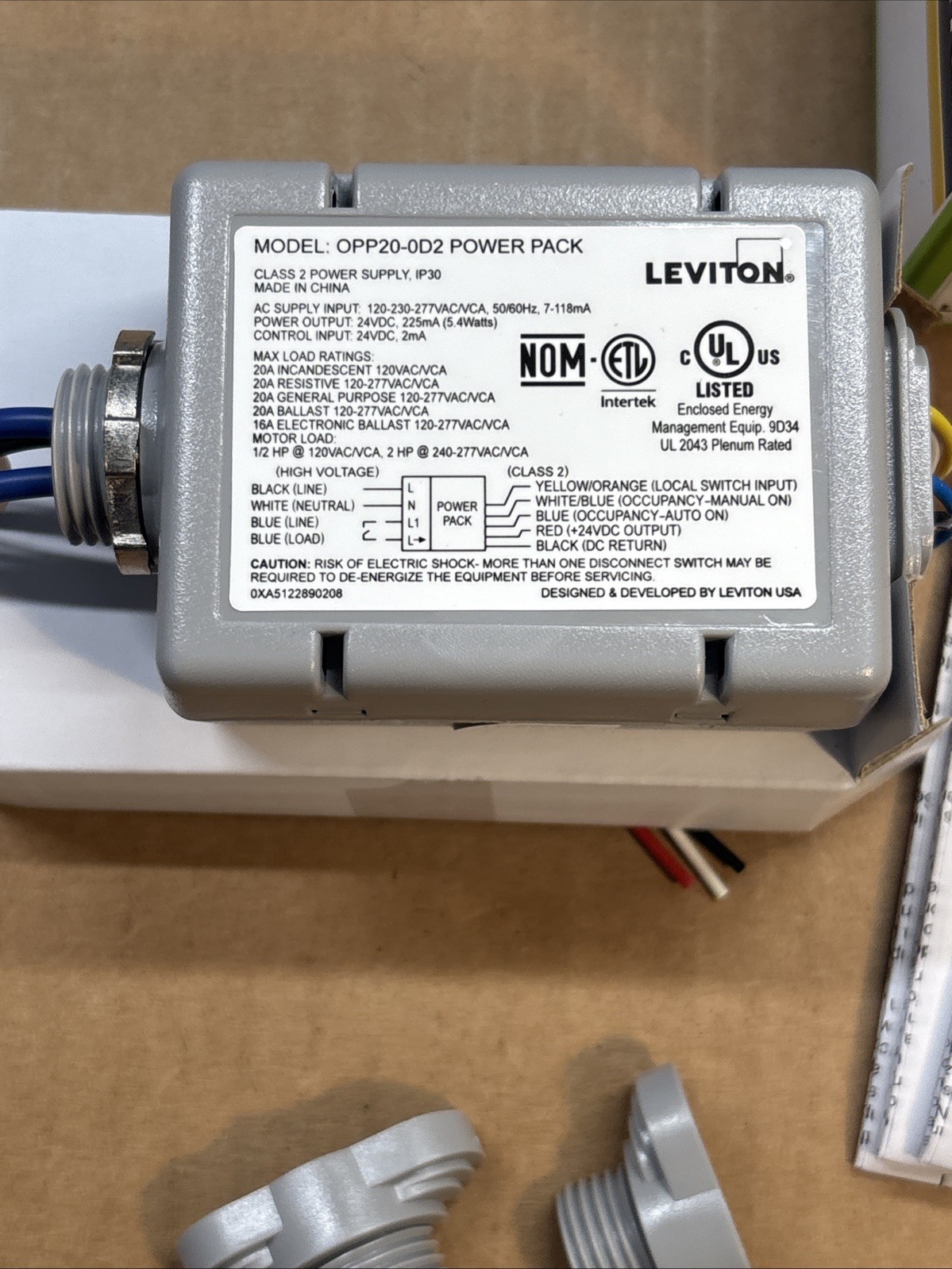 New Leviton OPP20-OD2 Occupancy Sensor Power Pack, Super Duty, Auto On