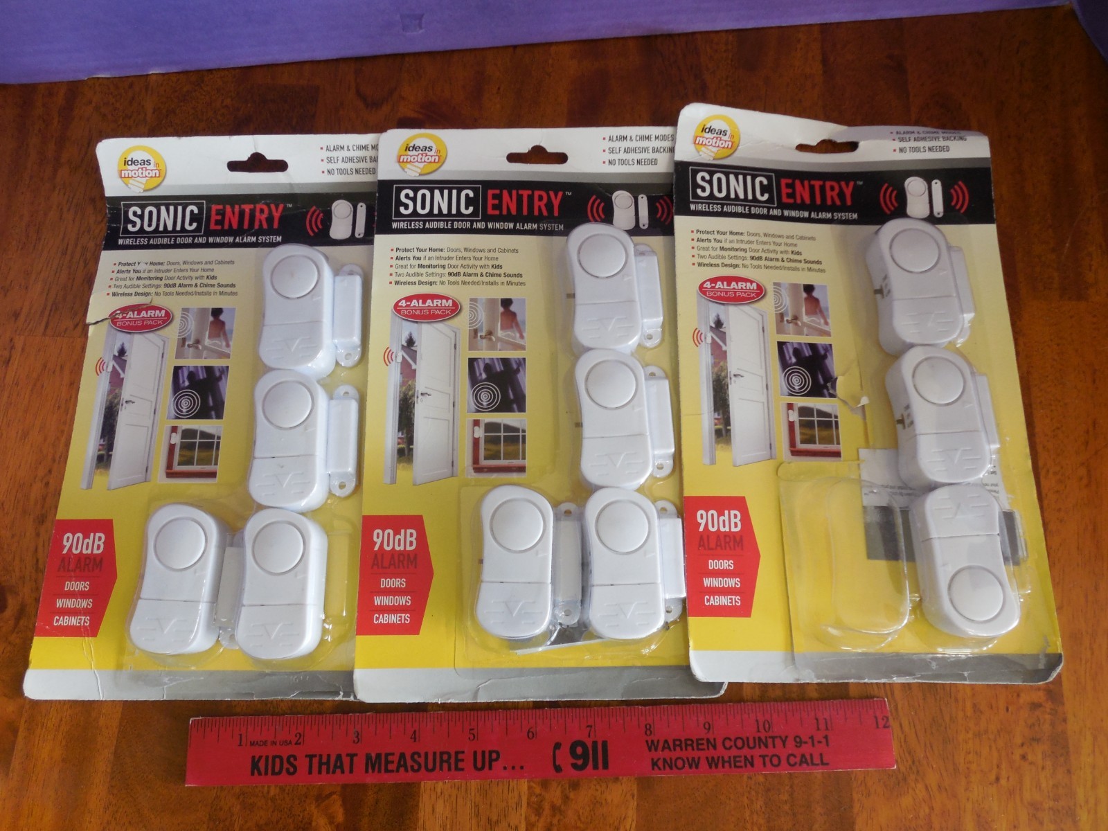 Lot of 3-Ideas in Motion-Sonic Entry Doors Windows Cabinets-11 alarms