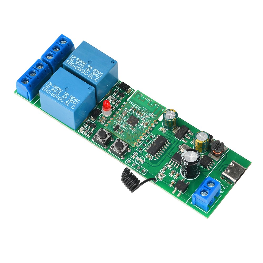 AC/DC 7-32V 2-Channel Bluetooth WIFI Relay Switch Module Self-locking 433MHz