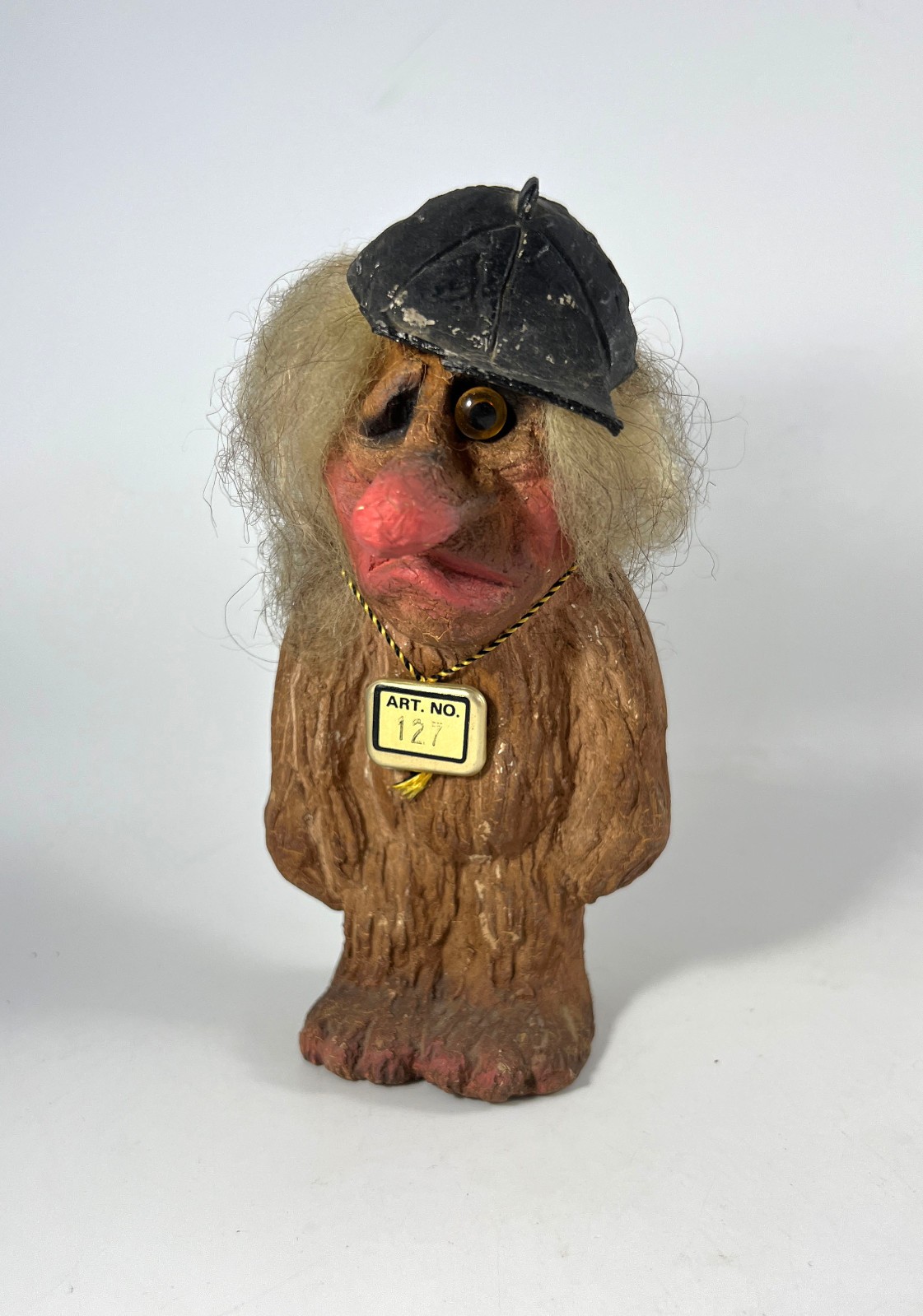 Nyform Norway Sad Troll w/ Cap Original # 127 Vintage Figurine 6"H