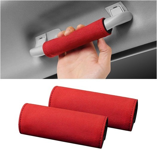 2PCS Car Inside Door Handle Protector, Durable Leather, Anti-Scratc Color: Red
