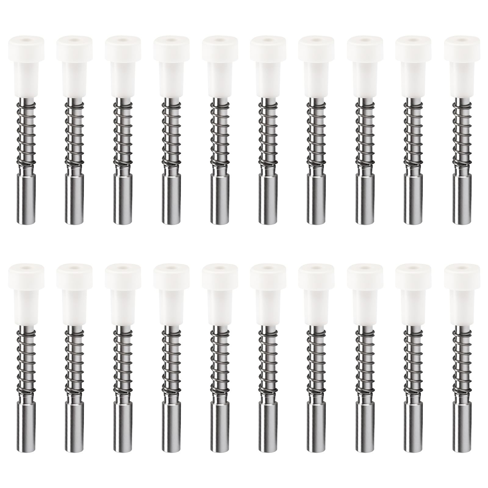 20 Pcs Window Screen Plunger Latches, Aluminum Alloy White