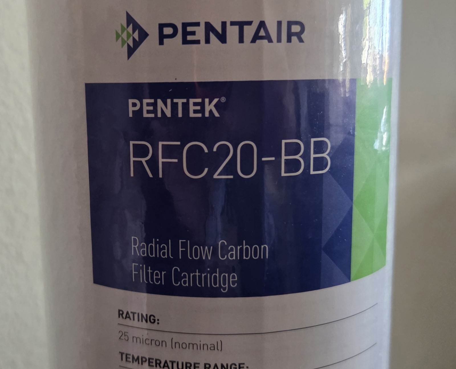 Pentek RFC20-BB 25 Micron Big Blue 20x4.5 Radial Flow Carbon Filter (FREE SHIP)
