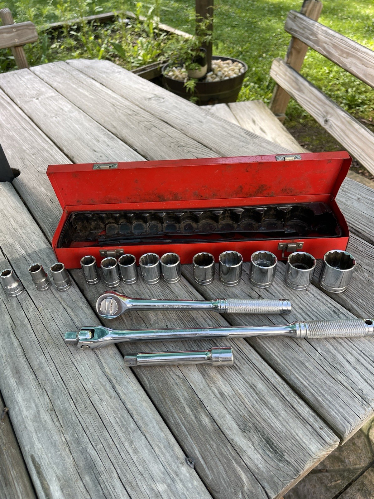 Vntg Blackhawk USA 1/2” 16 Piece Drive Socket Set  Ratchet,Extension, Breaker