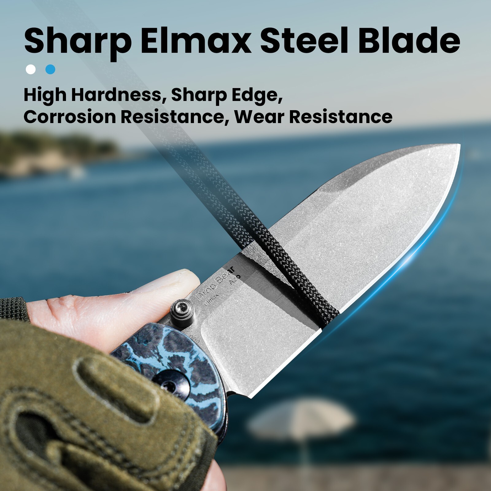 Kizer AZO Drop Bear Folding Knife Elmax Blade Clutch Lock Fatcarbon Ki3619A2
