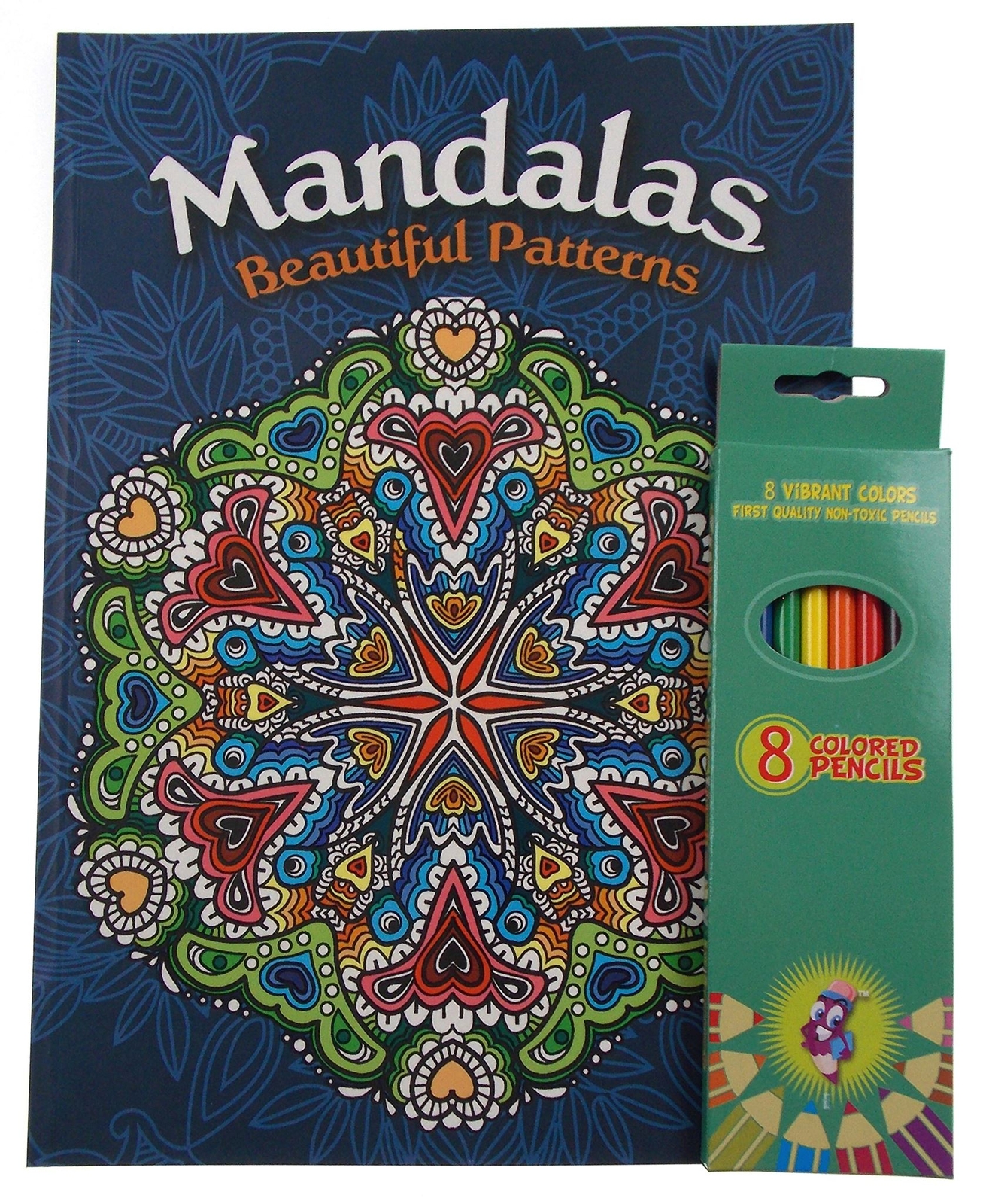 Mandalas Beautiful Patterns Adult and Teen Coloring Book Colored Pencils Gift