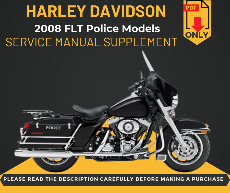 2008 Harley Davidson FLT Police Service Manual Supplement