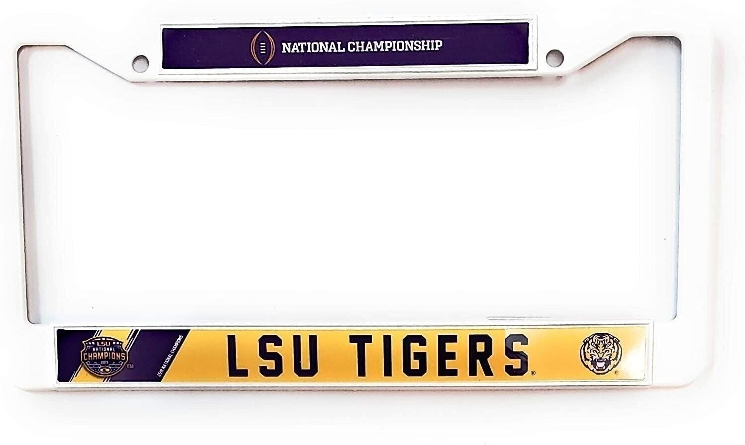 LSU Tigers 2019 National Champions Plastic Frame License Plate Tag Cover...