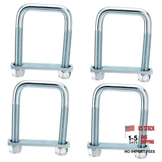 4 Pack Square U Bolt for 3 Inch Wide Leaf For 3" Wide Leaf Spring-4 Pack
