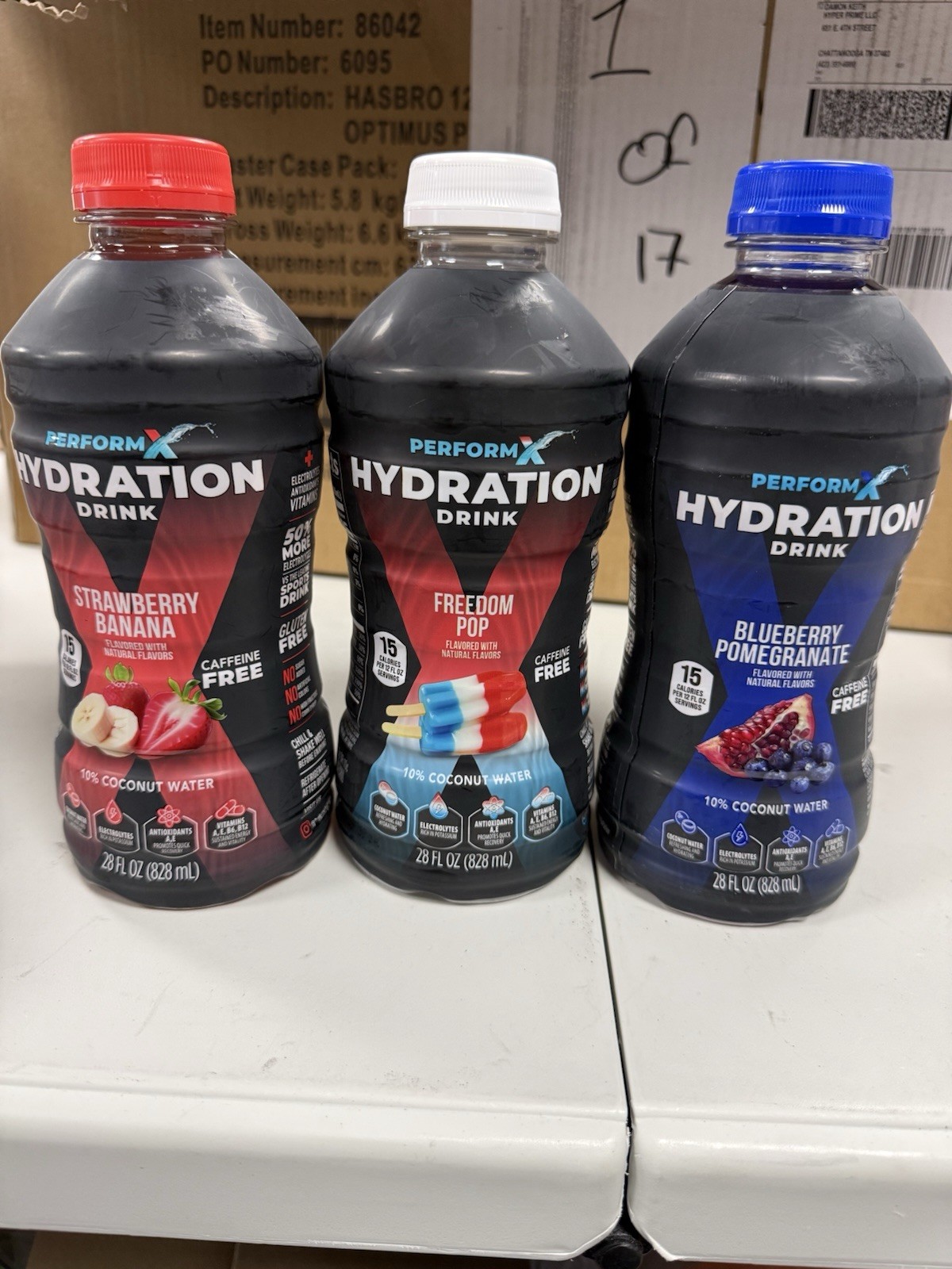 PerformX Hydration Drink 28oz Lot of 3 Variety Pack Caffeine Free