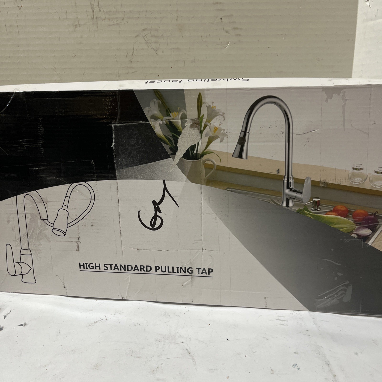 Kitchen Sink Swivel High Standard Pulling Tap