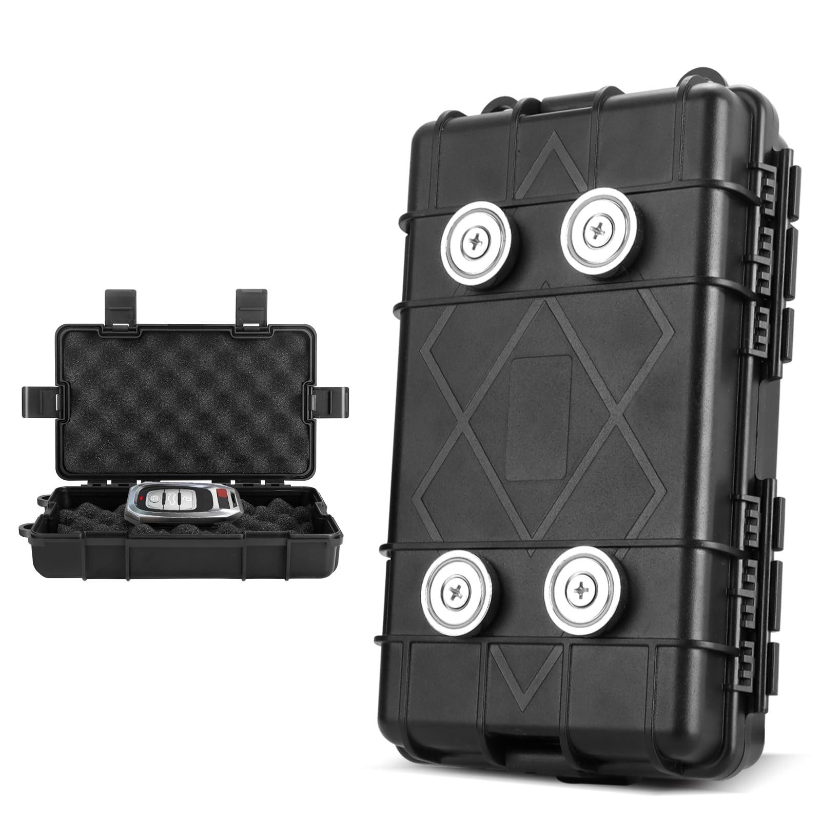 JINGTAO88 Magnetic Key Box for Under Car 7.28" x 4.53" x 2.18" - Black, Black