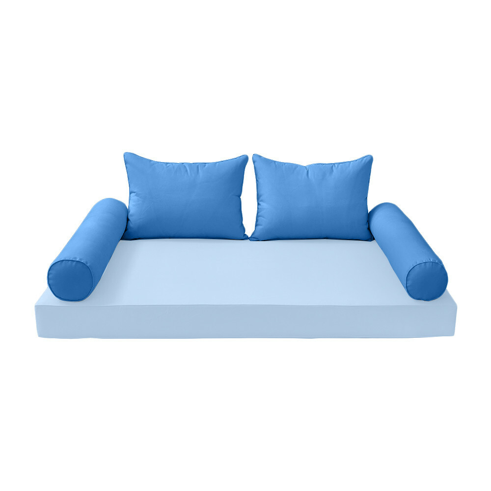 |COVER ONLY| Outdoor Style 4 Twin Piped Trim Bolster Back Pillow Slipcover AD102