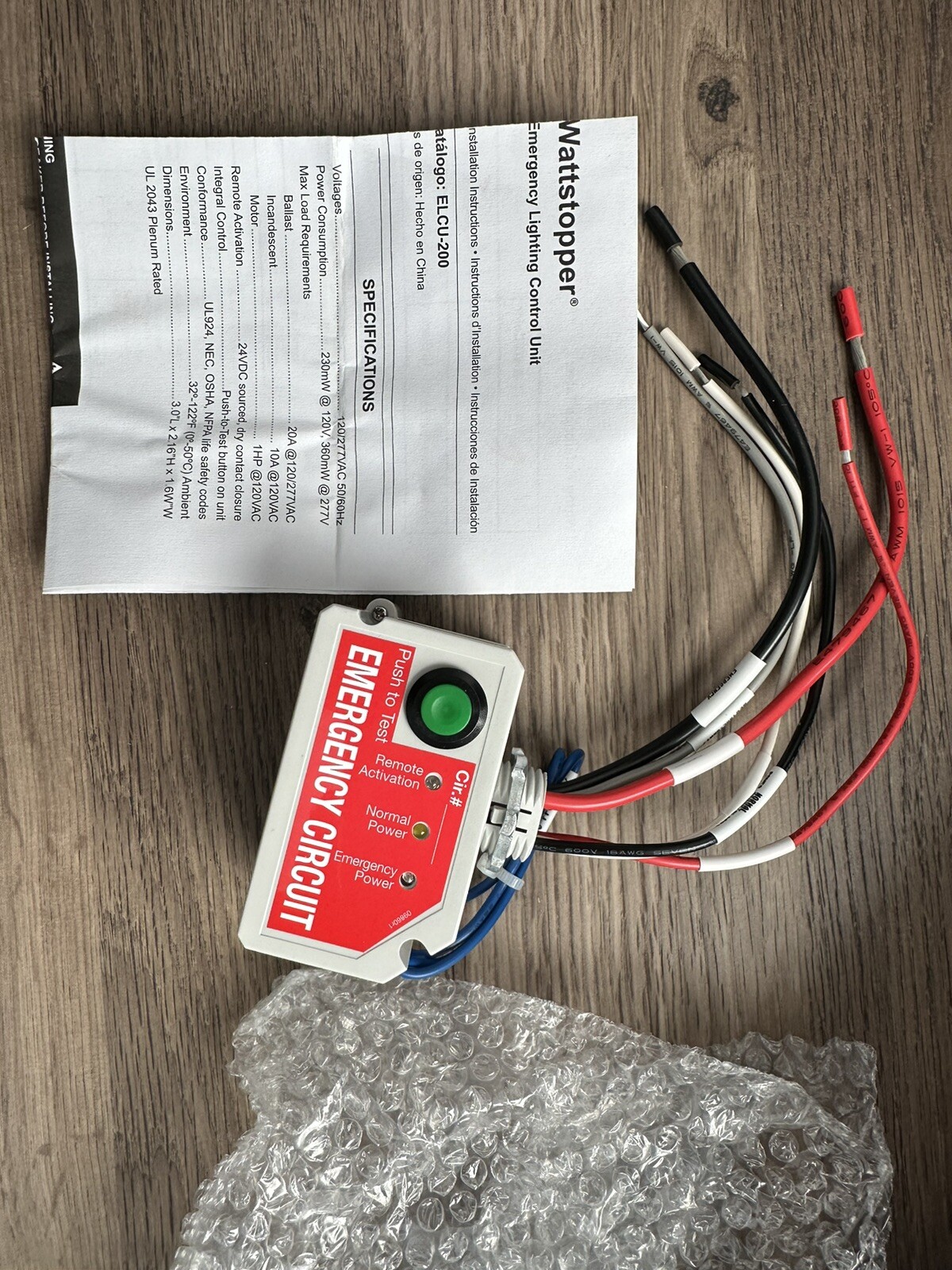 Legrand Wattstopper Elcu-200 Emergency Lighting Control Unit