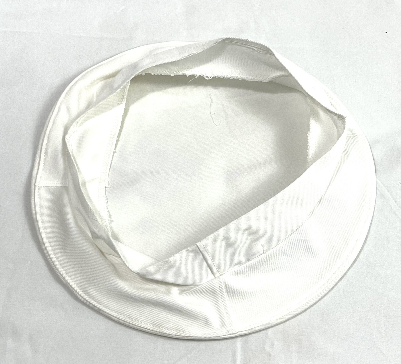 USMC DRESS BLUES MEN'S SIZE 8 REPLACEMENT COVER CROWN WHITE COTTON FABRIC ONLY