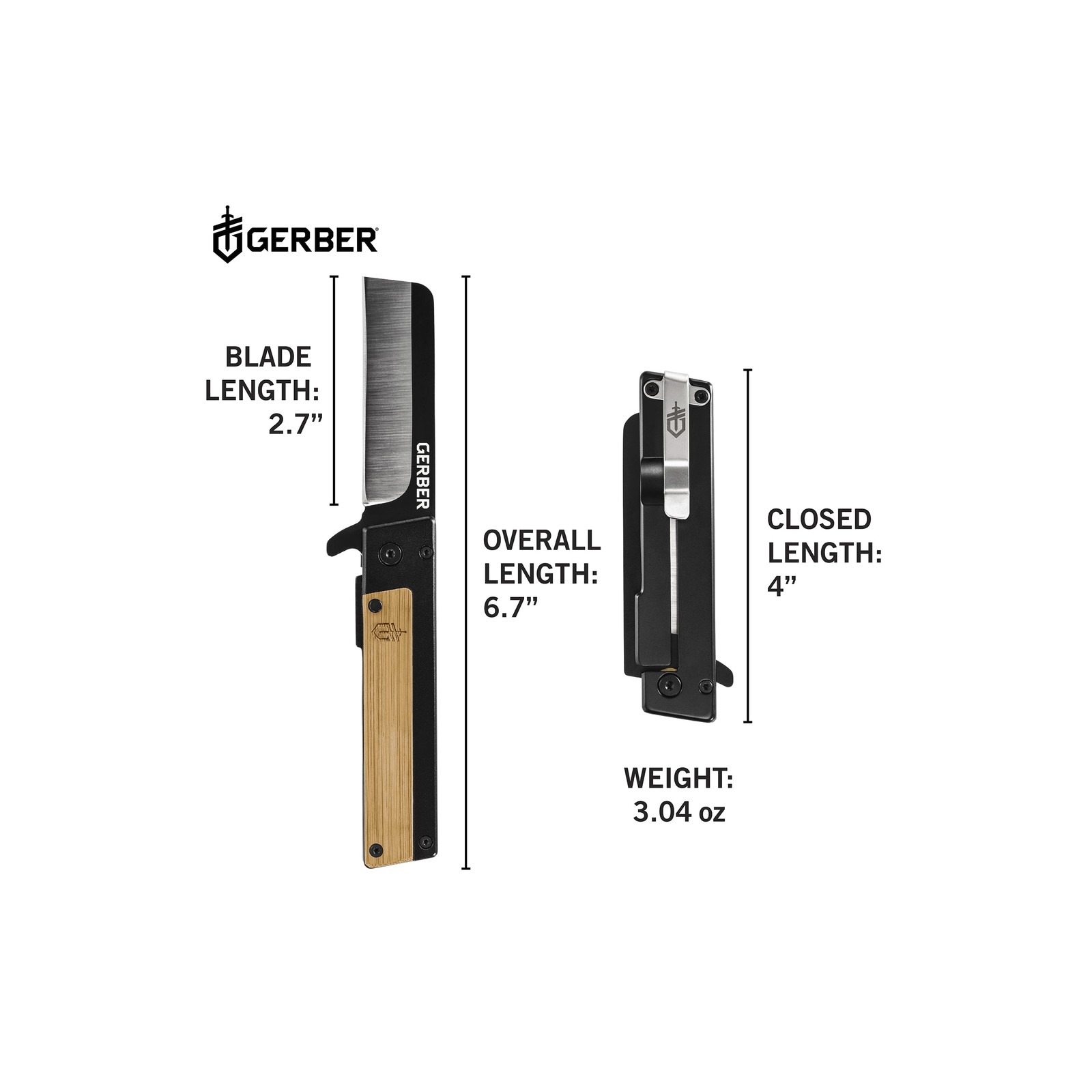 Gerber 2009259 Gear Quadrant Pocket Knife, 2.7-Inch 7Cr17MoV Stainless Steel